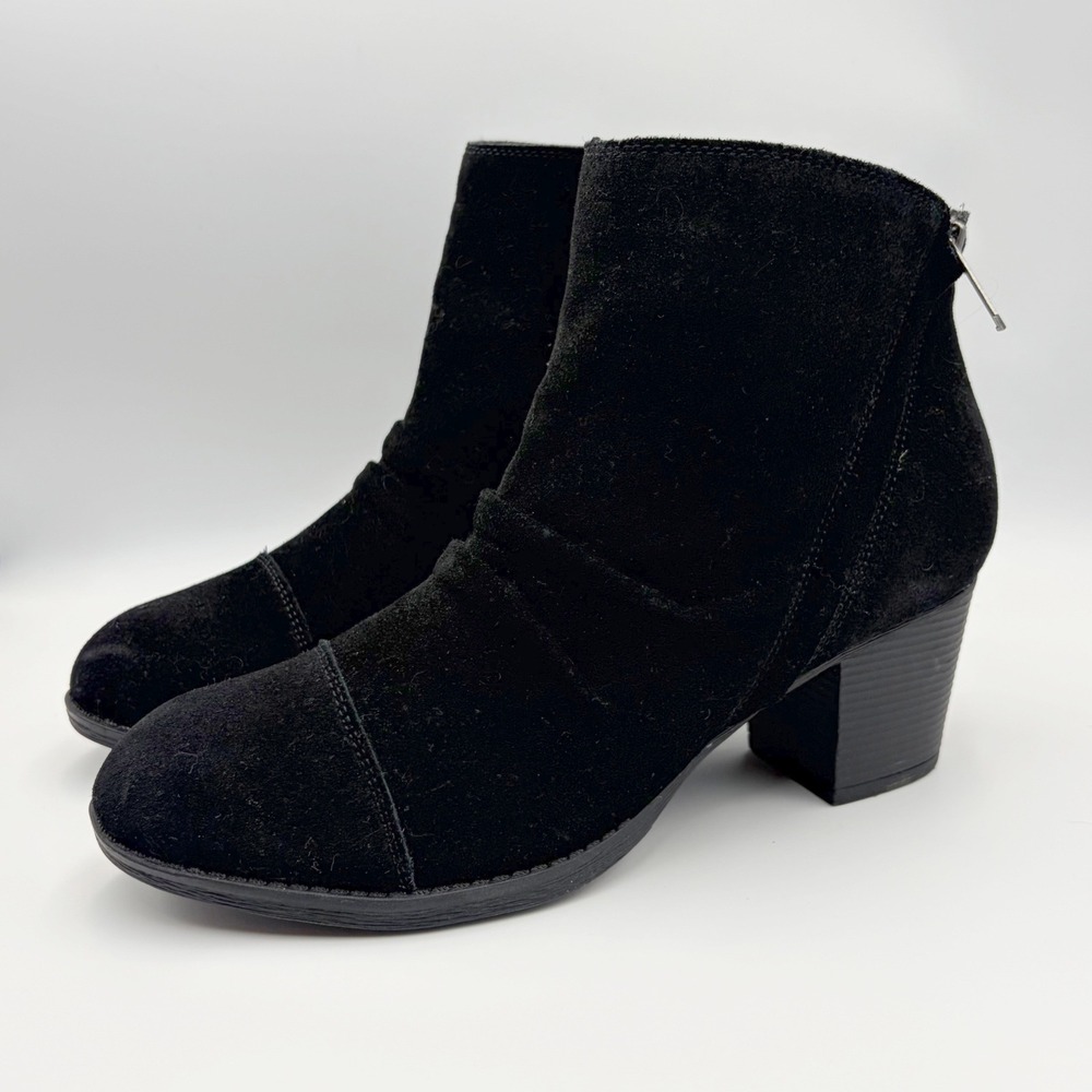 Skechers Taxi Uptown Funk Black Suede Ankle Boots Womens 10 Chelsea Bootie